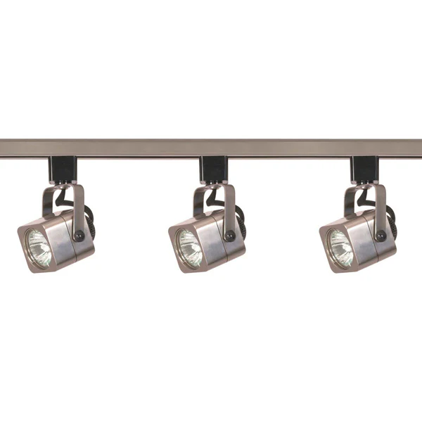 Nuvo TK347 Brushed Nickel 3 Light - MR16 - Square Track Kit - Line Voltage