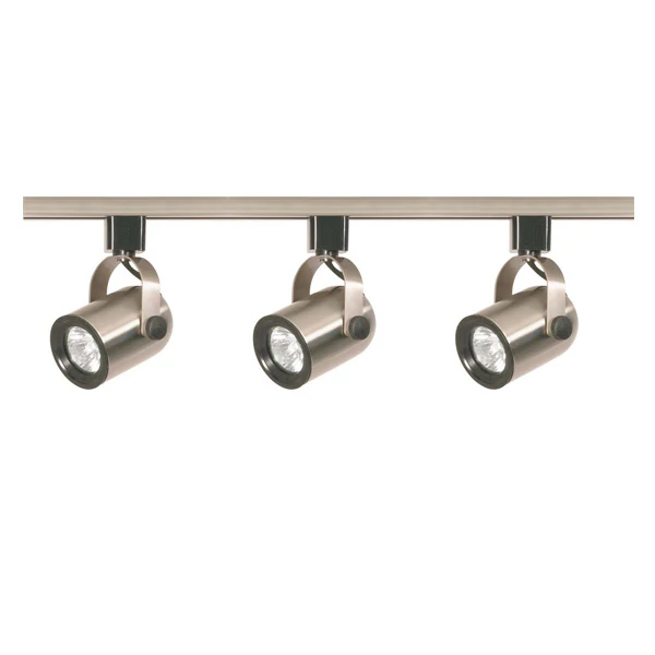 Nuvo TK354 Brushed Nickel 3 Light - MR16 - Round Back Track Kit - Line Voltage