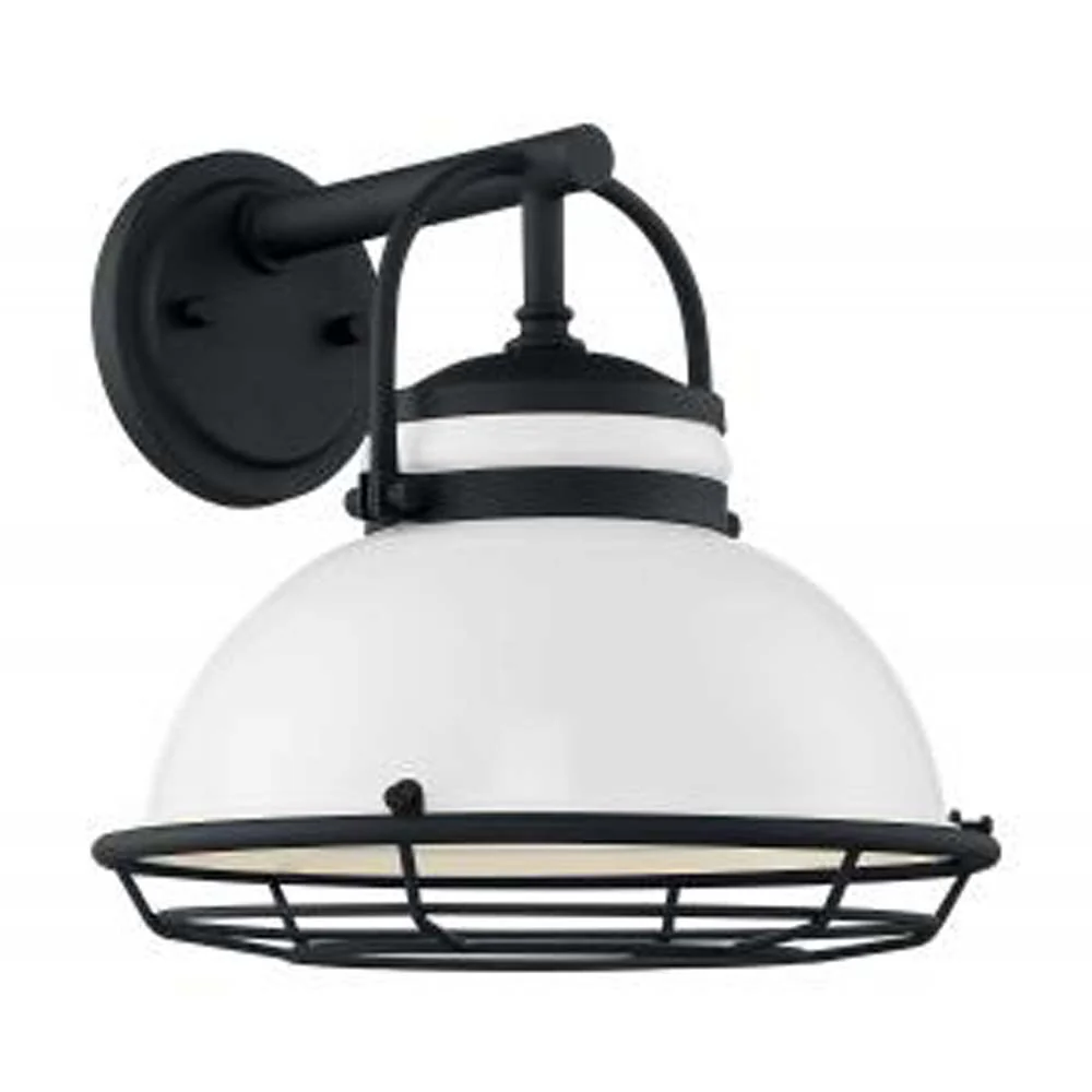 Nuvo Upton 1-Light 12" Sconce w/ Gloss White & Textured Black Finish