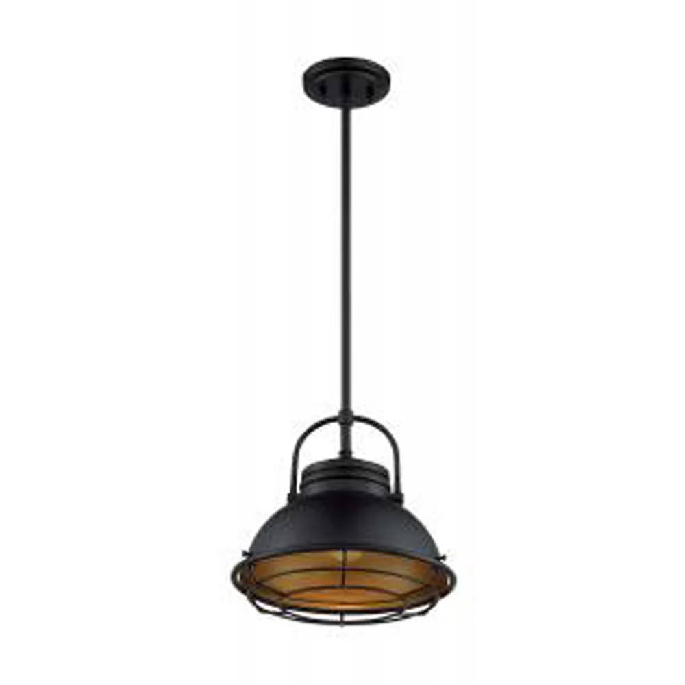 Nuvo Upton 1-Light Large Pendant w/ Dark Bronze & Gold Finish