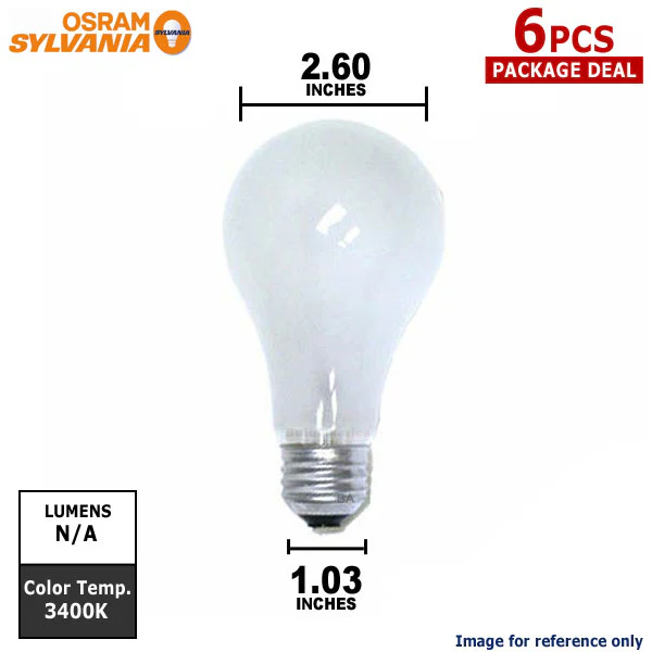 6PK - Sylvania BBA 250W 118V Photoflood Frosted Lamp - Image 2