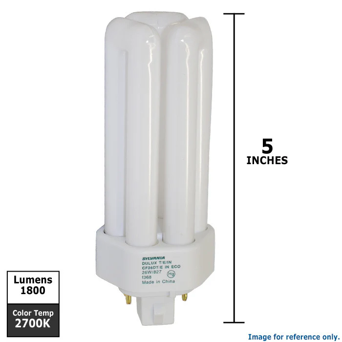 Sylvania 20879 26W 2700K CF26DT/E/IN/827/ECO 4 Pin Triple Tube Fluorescent Bulb - Image 2