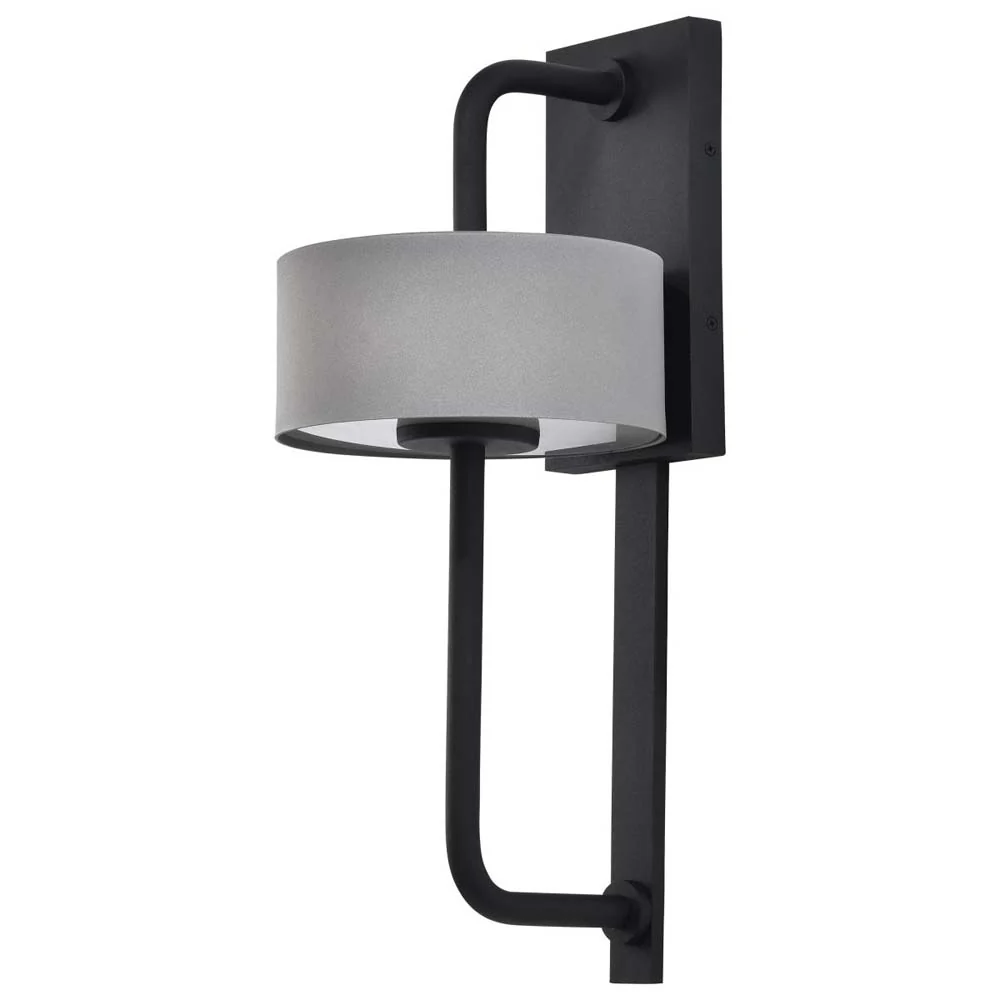 Overtop 10W LED Large Wall Lantern Matte Black & Silver