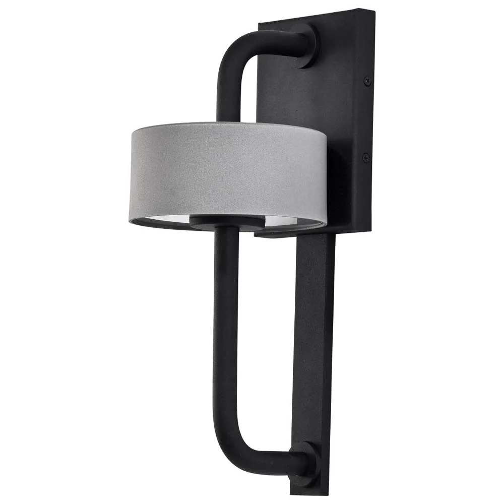 Overtop 10W LED Medium Wall Lantern Matte Black & Silver