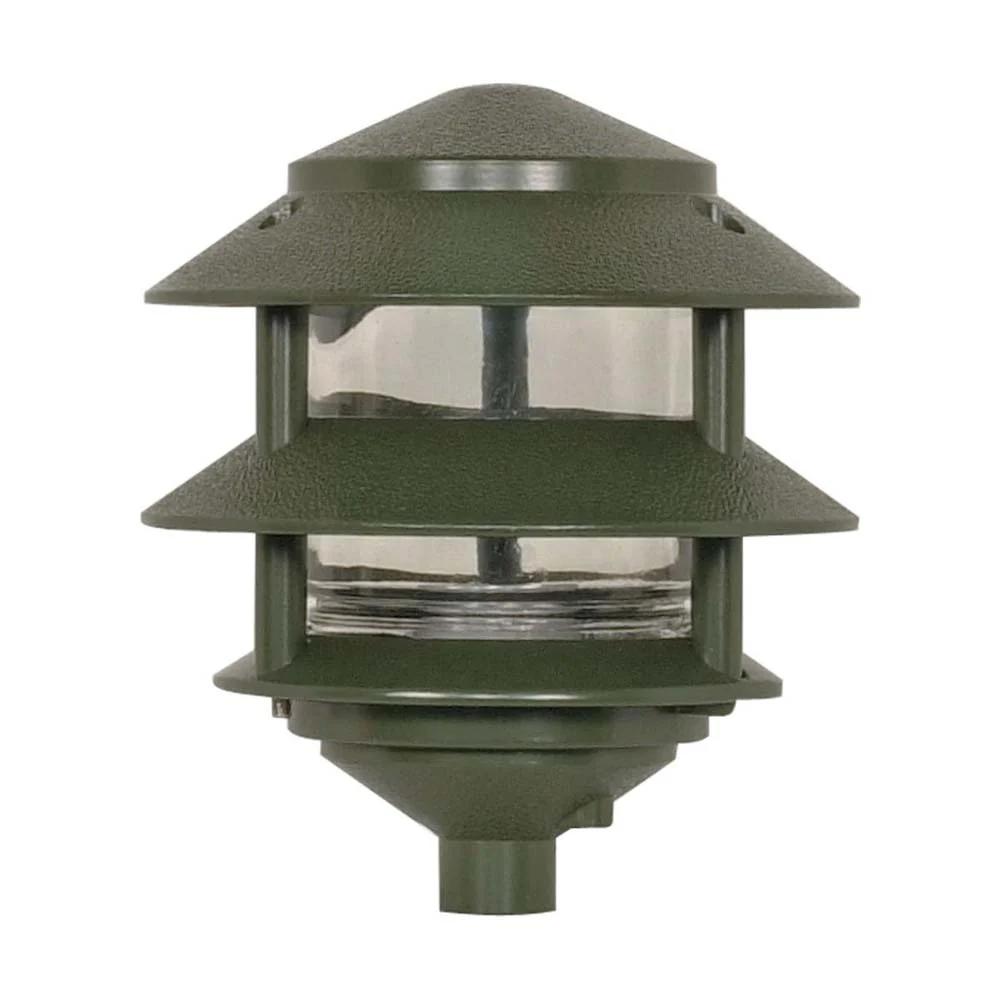 Pagoda Garden Fixture Small Hood 2 Tier Green Finish