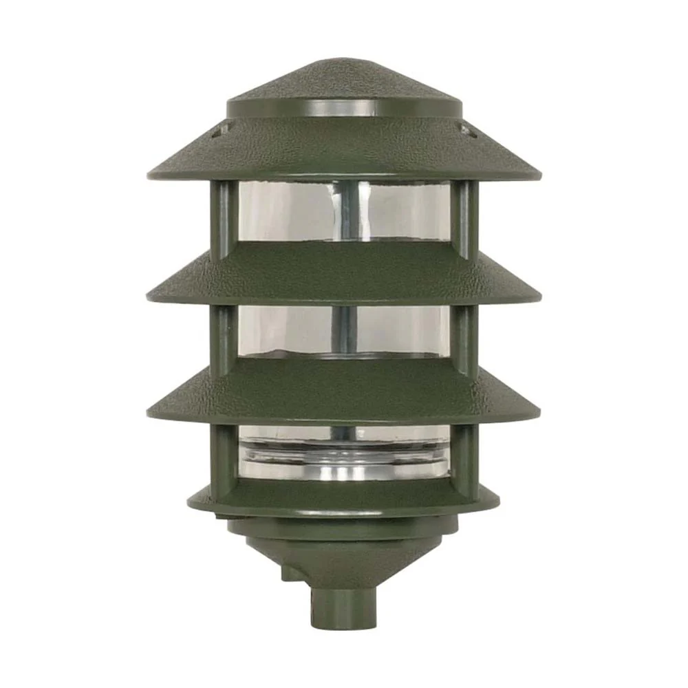 Pagoda Garden Fixture Small Hood 3 Tier Green Finish