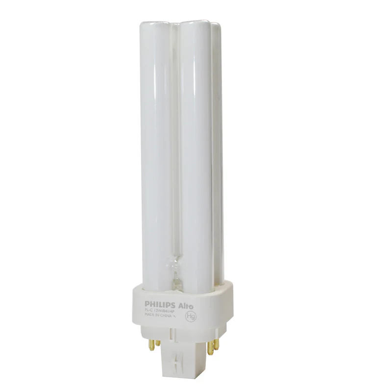 Philips 13w 4100k PL-C ALTO Double Tube G24q-1 4-Pin Fluorescent Light Bulb