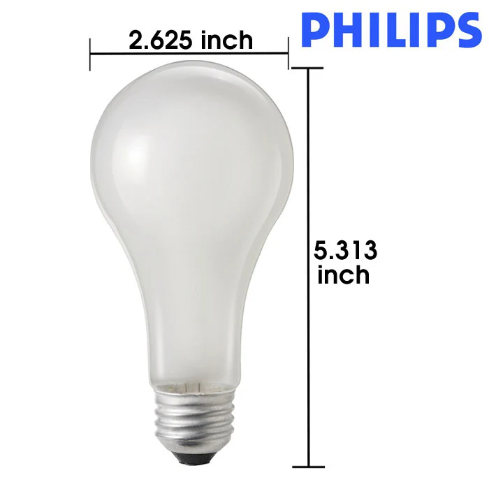 Philips 150w A21 Frosted Industrial Service Incandescent Light Bulb