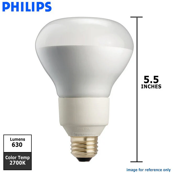 Philips 16w R30 Dimmable CFL Warm White Fluorescent Light Bulbs - Image 2