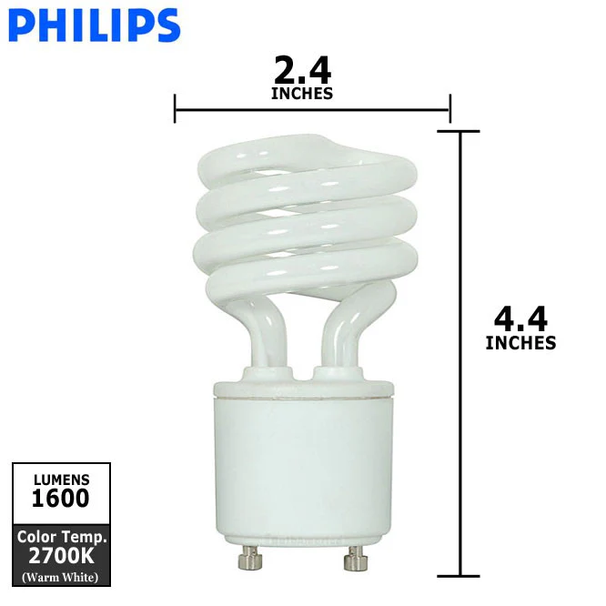 Philips 23w 120v GU24 Twist 2700K EL/mdT Fluorescent Light Bulb - Image 2