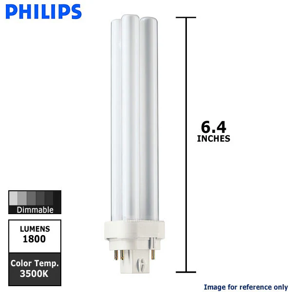 Philips 26w Double Tube 4-Pin G24Q-3 3500K White Fluorescent Light Bulb - Image 2