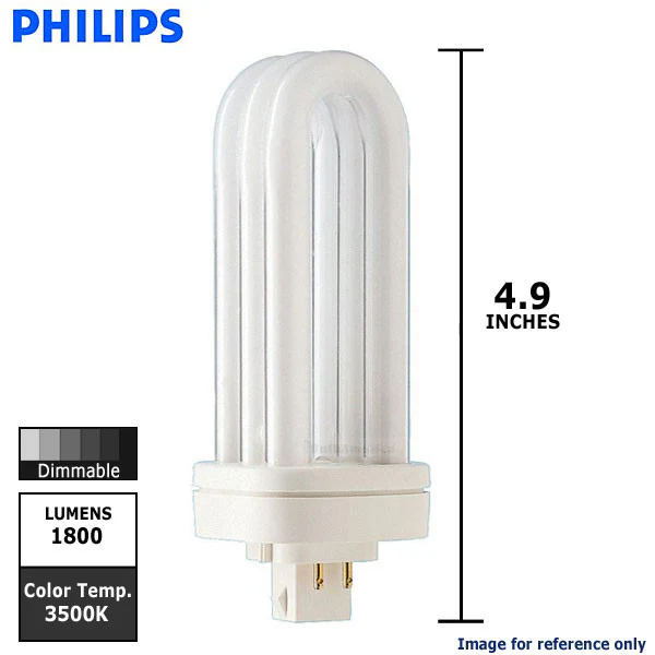 Philips 26w Triple Tube 4-Pin GX24Q-3 3500K White Fluorescent Light Bulb - Image 2