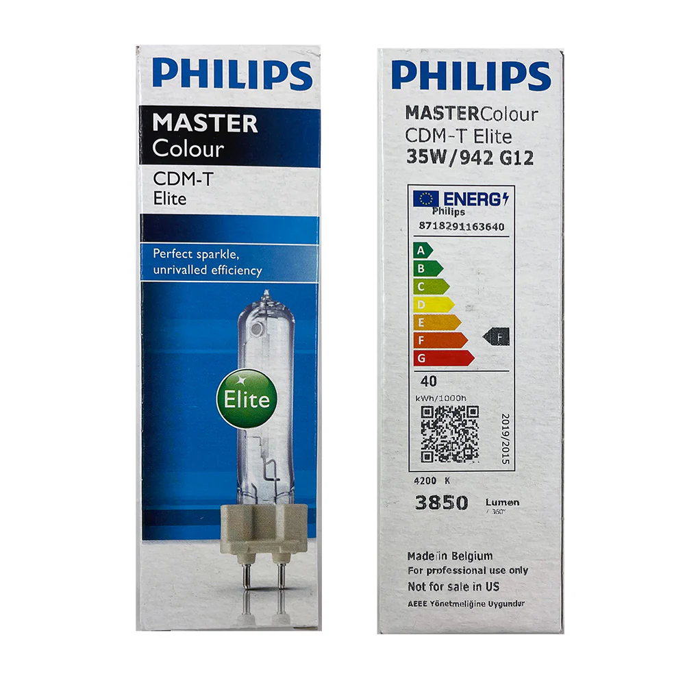 Philips CDM-T 35W/942 G12 MASTERColour Elite 4200K HID bulb - Image 2