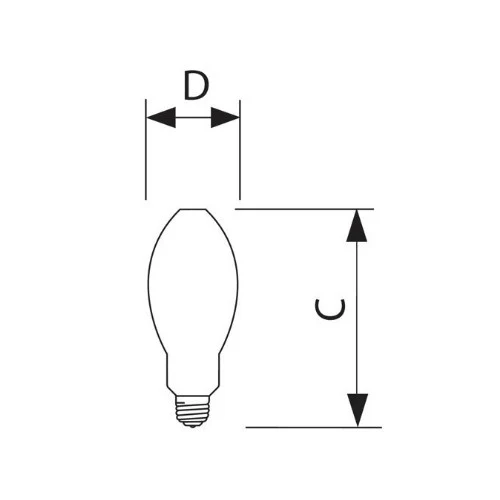 PHILIPS 75W ED55 Medium Base Coated BD17 HID Mercury Vapor Light Bulb - Image 2