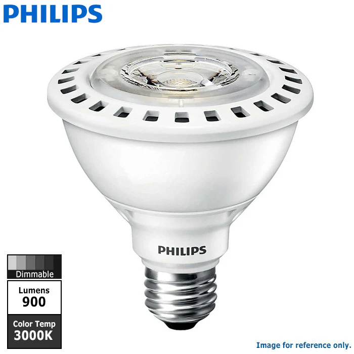 Philips Single Optics 12W PAR30S LED 3000K White Flood 25 Light Bulb - Image 2