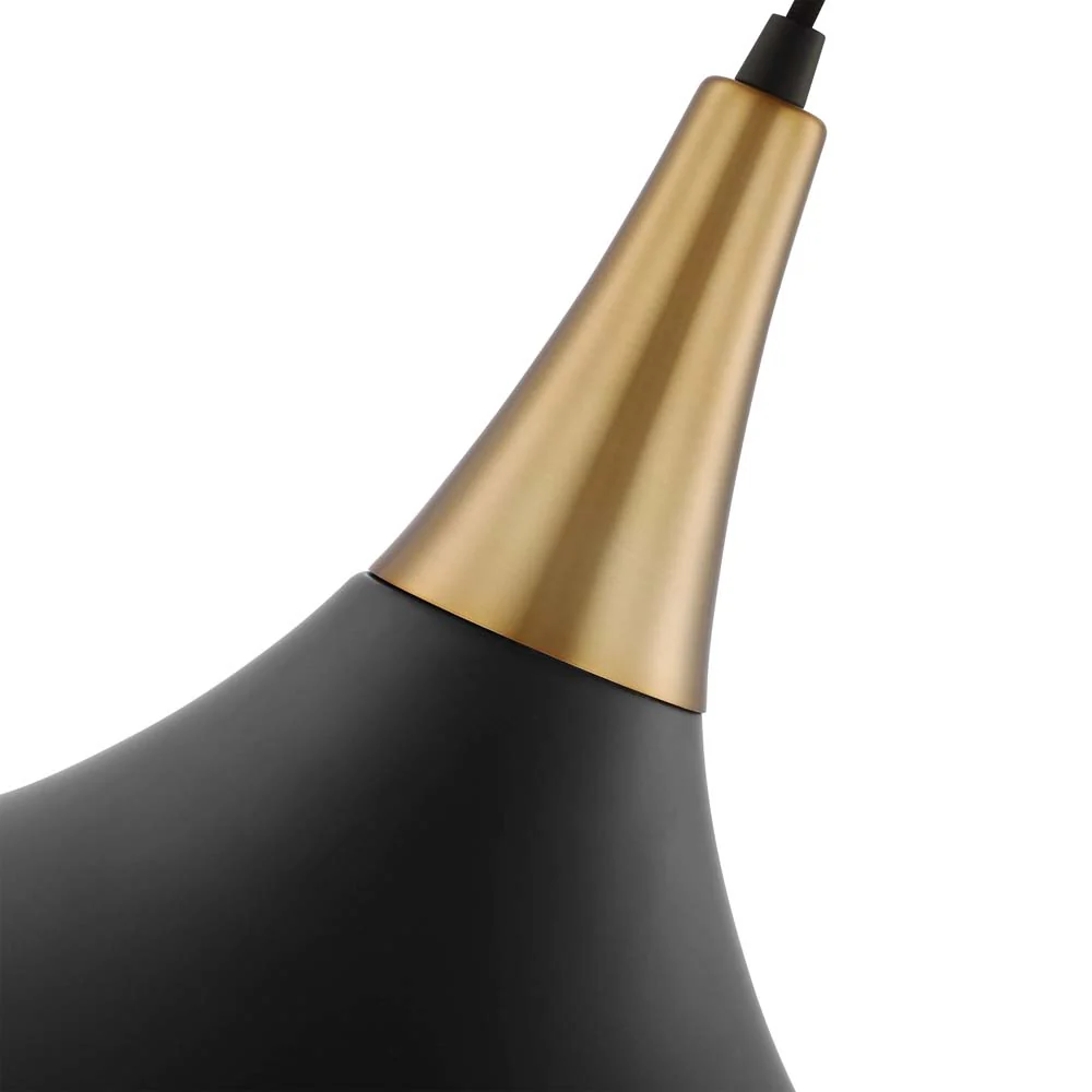 Phoenix 1-Light Medium Pendant Matte Black with Polished Nickel - Image 4