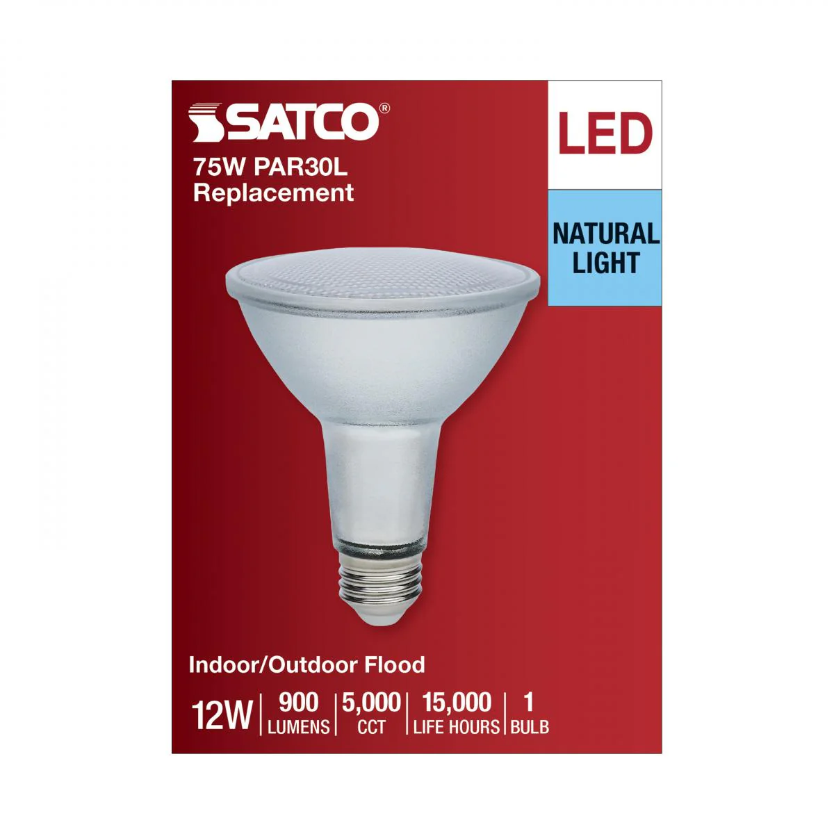 Satco 12w Econo LED PAR30LN 5000K 35deg 120-277v Silver Finish Bulb - Image 4