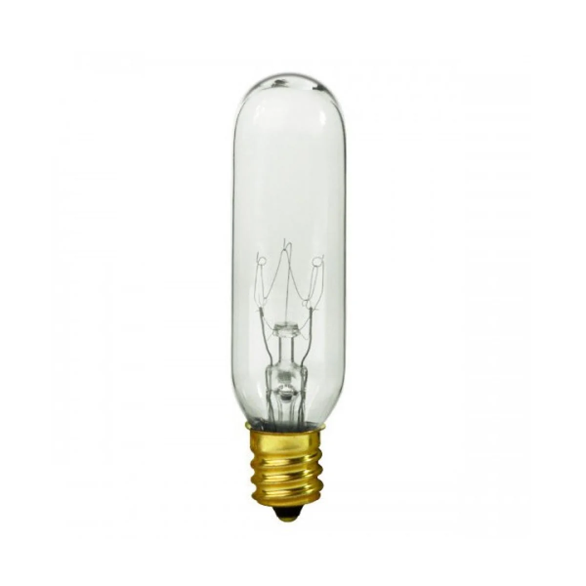 Satco 15w T6 Incandescent 90Lm E12 Candelabra base 145v Clear Bulb