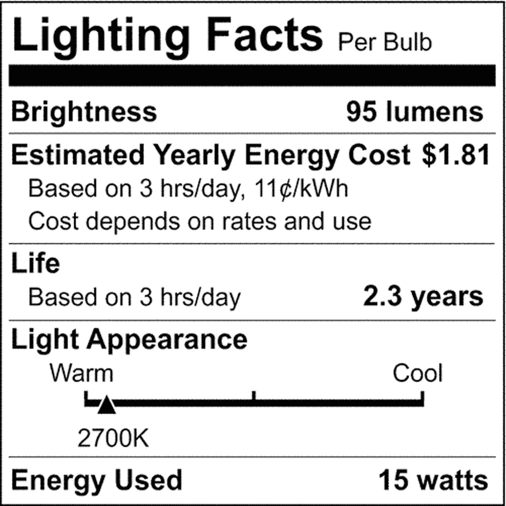 Satco 15w T7 Incandescent 95Lm E12 Candelabra base 130v Clear Bulb - Image 3