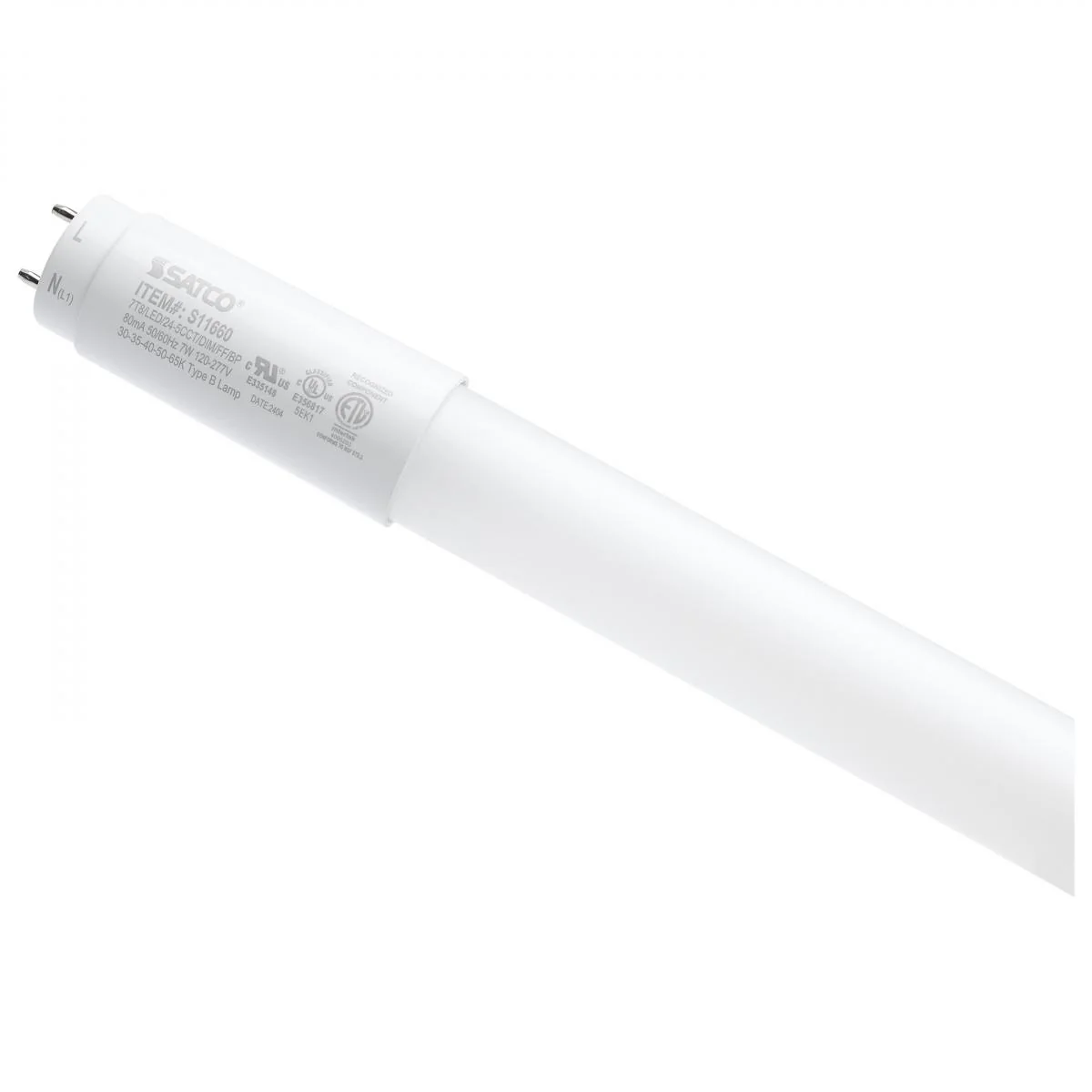 Satco 24-in 7w T8 LED Bi Pin 120-277v CCT Tunable Frosted Finish Tube Bulb