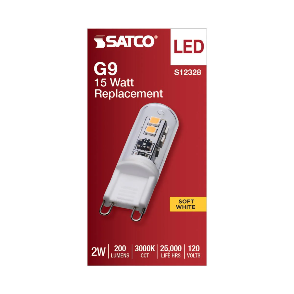 Satco 2w T4 LED 120v G9 Base 3000k Clear Finish Bulb - Image 3