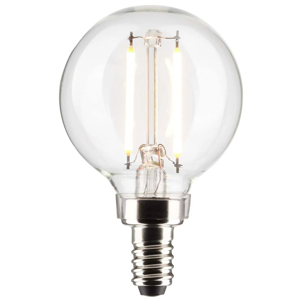 Satco 3w G16.5 Globe Filament LED 2700K Candelabra Base Dimmable - 25w equiv - Image 2