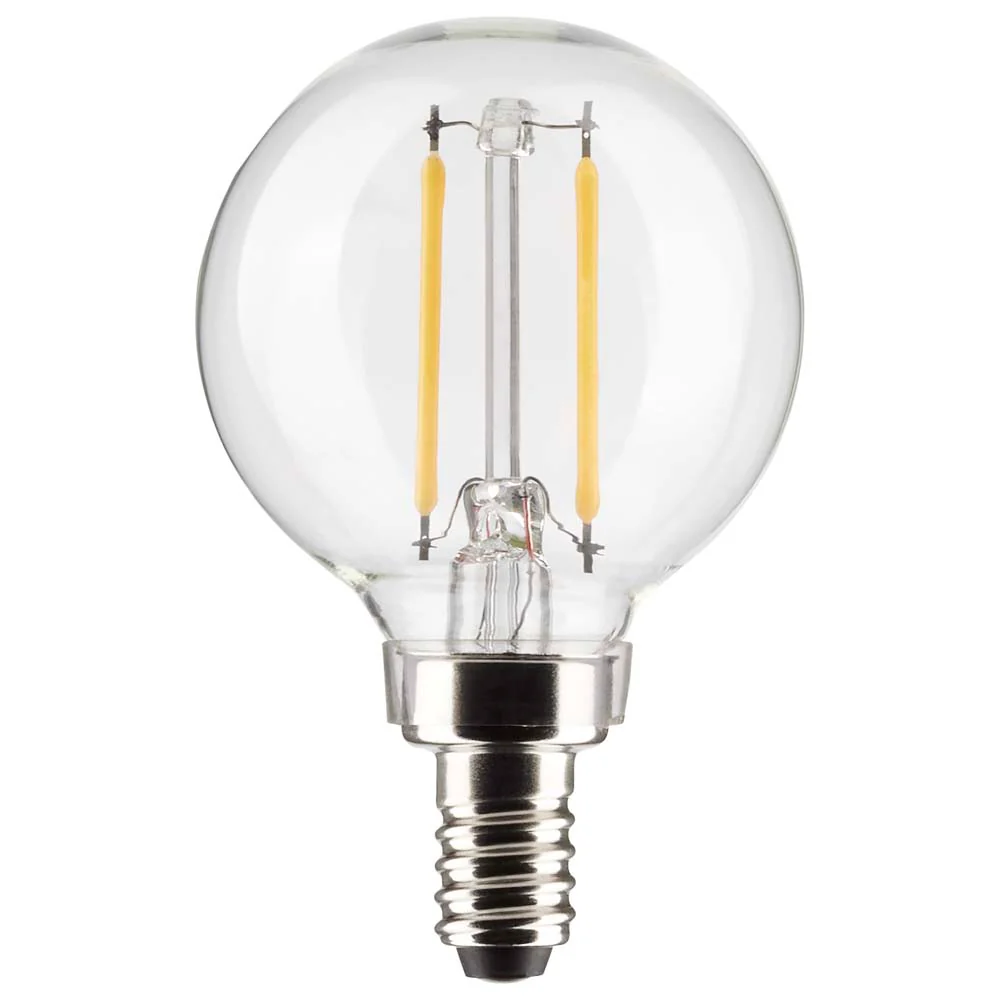 Satco 3w G16.5 Globe Filament LED 4000K Candelabra Base Dimmable - 25w equiv