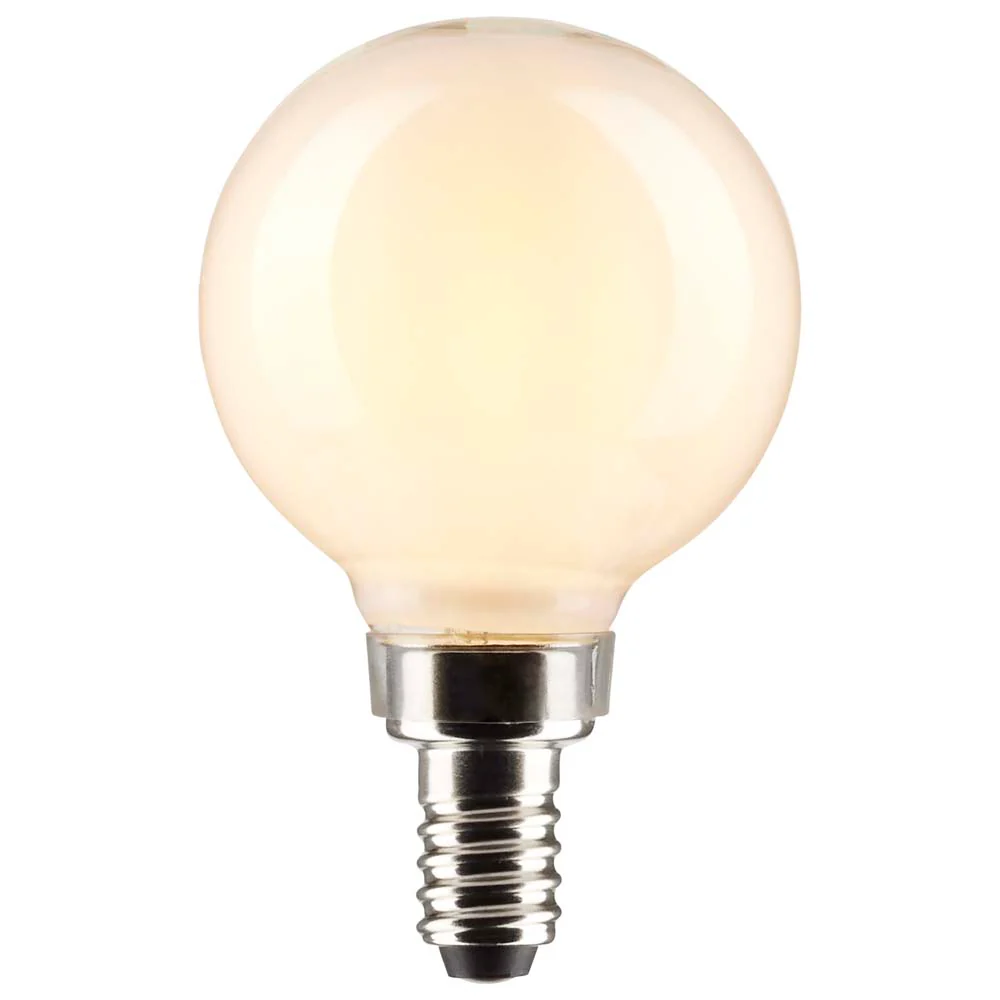 Satco 3w G16.5 Globe Filament LED 400K Candelabra Base White Dimmable - 25w equiv - Image 2
