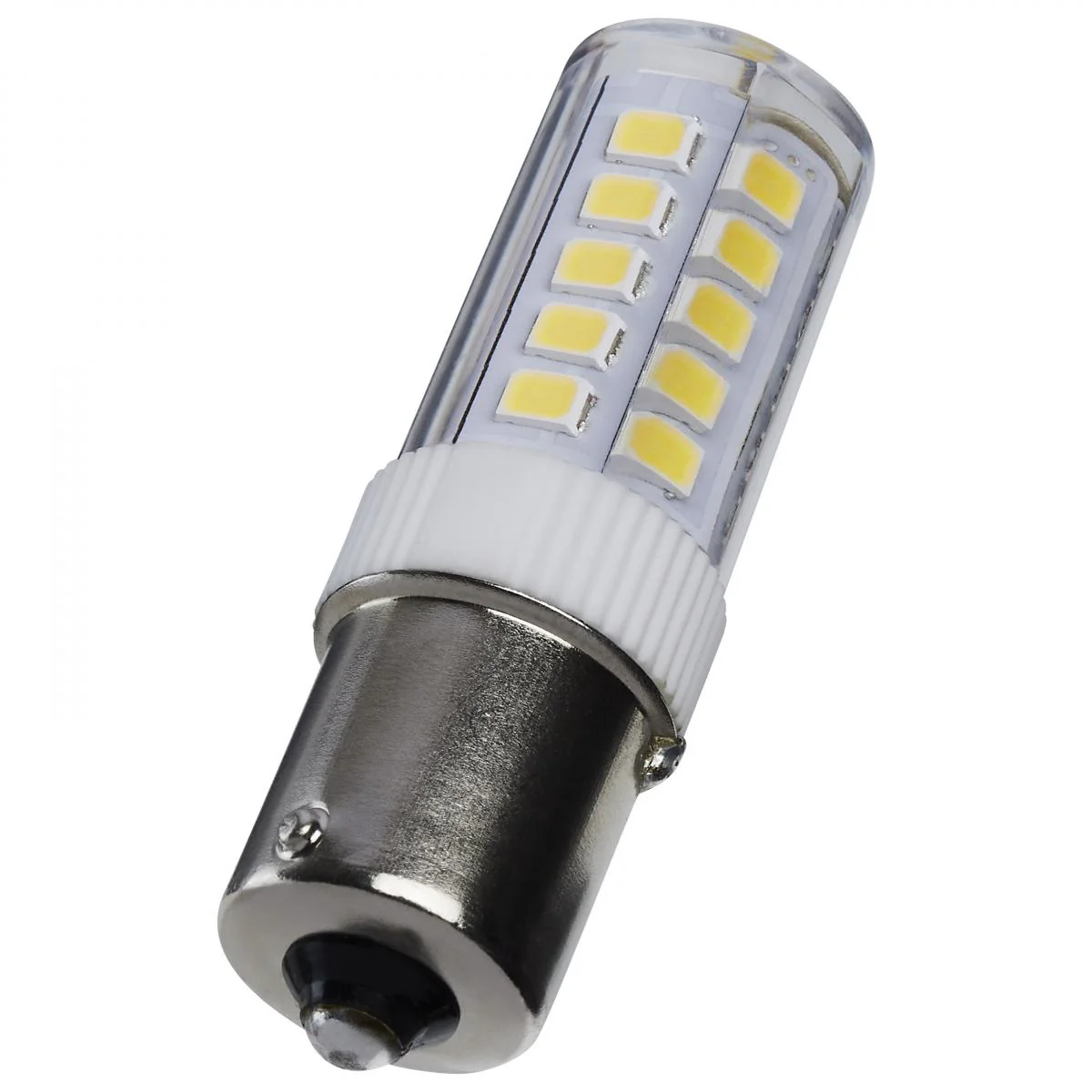 Satco 4.5w 12VOLT Mini LED BA15s Bayonet Single Contact  5000K Clear Finish Bulb