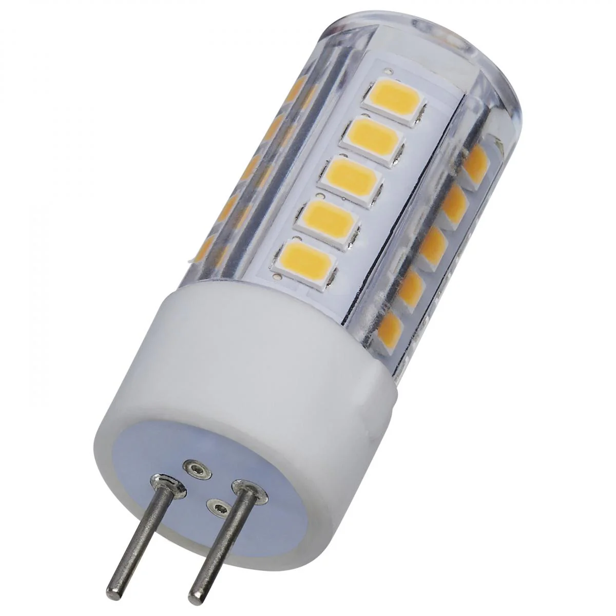 Satco 4.5w Mini LED Bi Pin GY6.35 Base 12v 3000K Clear Finish Bulb