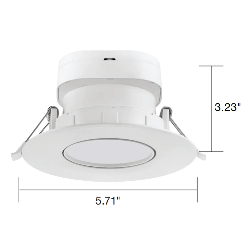 Satco 4" 7W Round LED Gimbal Downlight - 5000K - Cool White, White Finish - Image 2