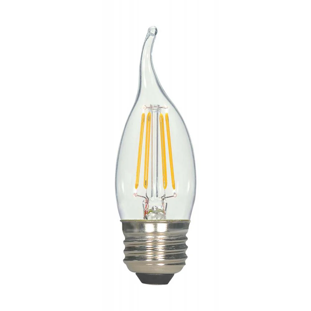 2Pk - Satco 5.5w 120v CA10 LED Filament 2700k Warm White E26 Base Dimmable Bulb - Image 2