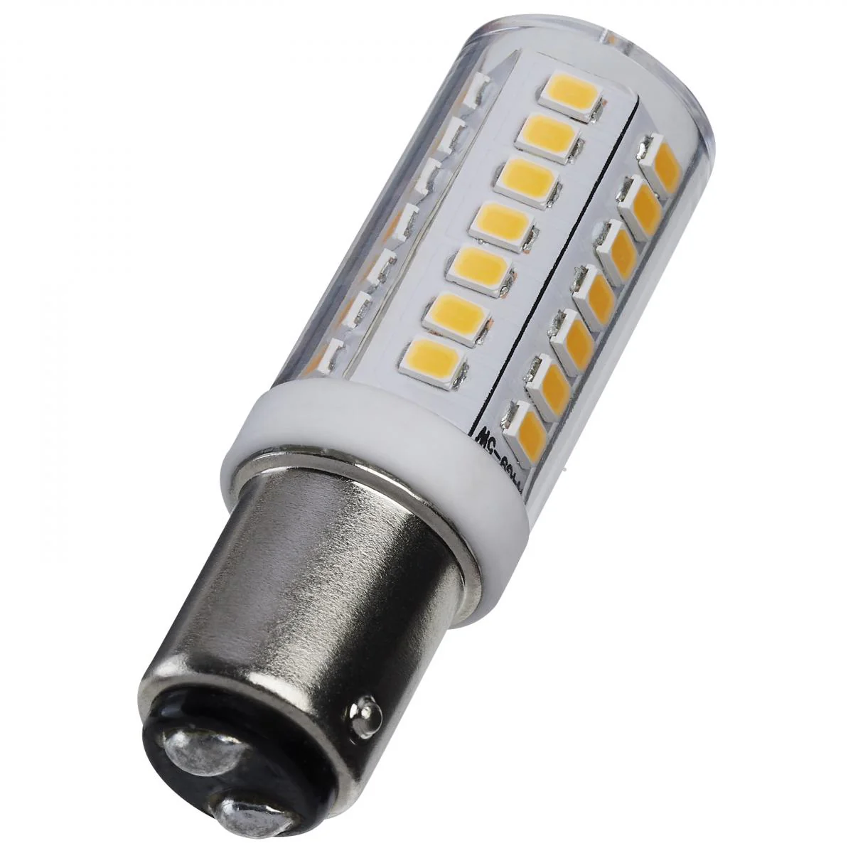 Satco 5w Mini LED BA15d Bayonet Double Contact Base120v 3000K Clear Finish Bulb