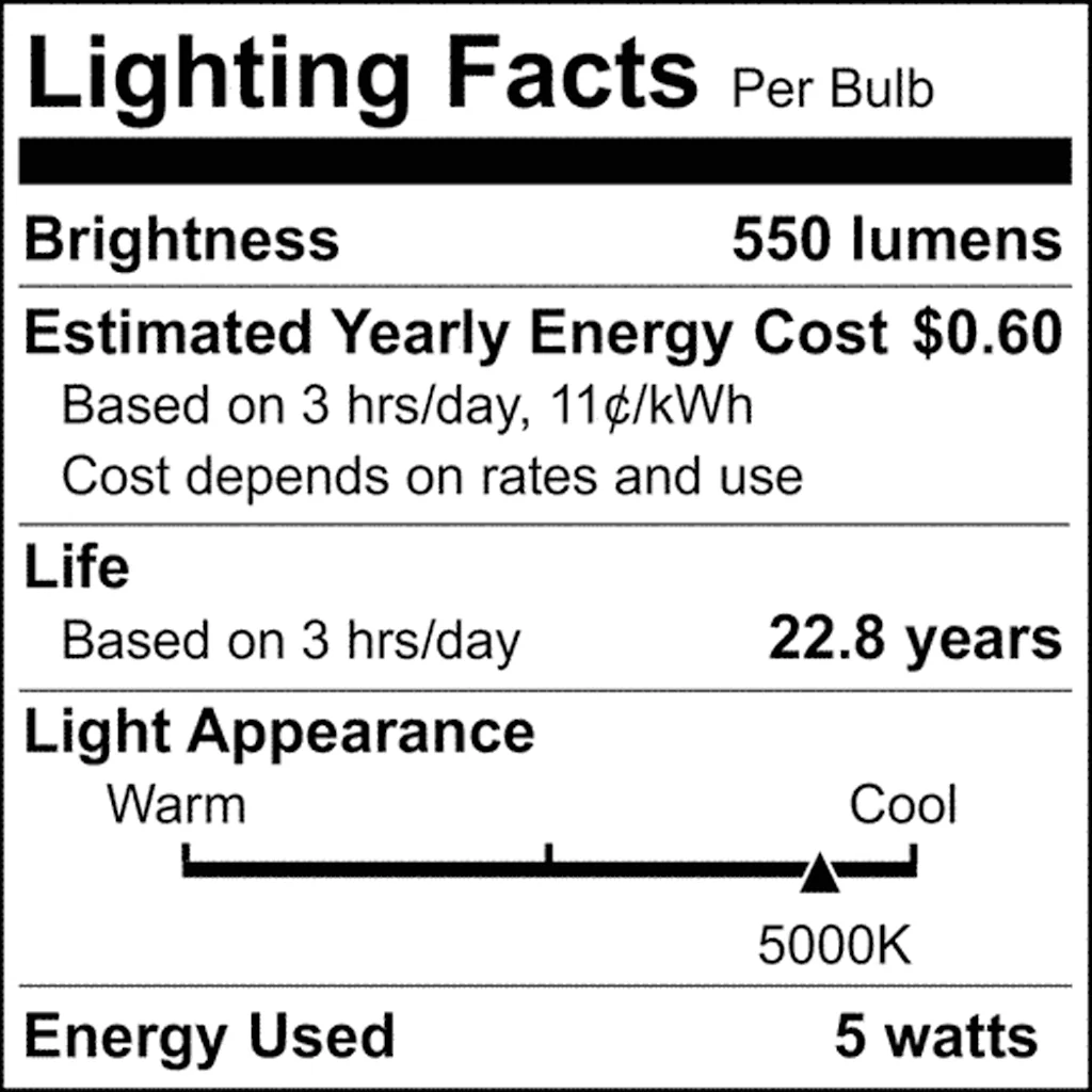 Satco 5w Mini LED BA15d Bayonet Double Contact Base120v 5000K Clear Finish Bulb - Image 5