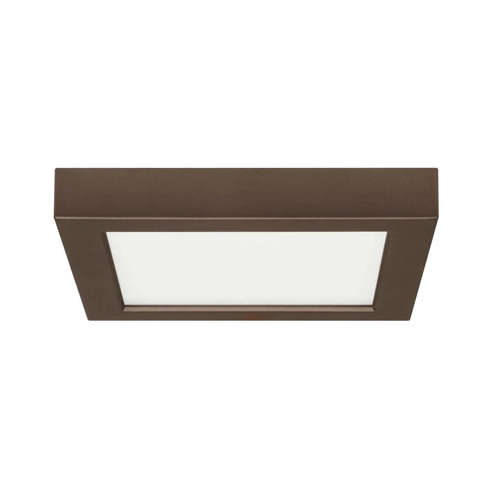 13.5w 7-in Flush Mount LED Fixture 2700K Square Shape Bronze Finish 120v