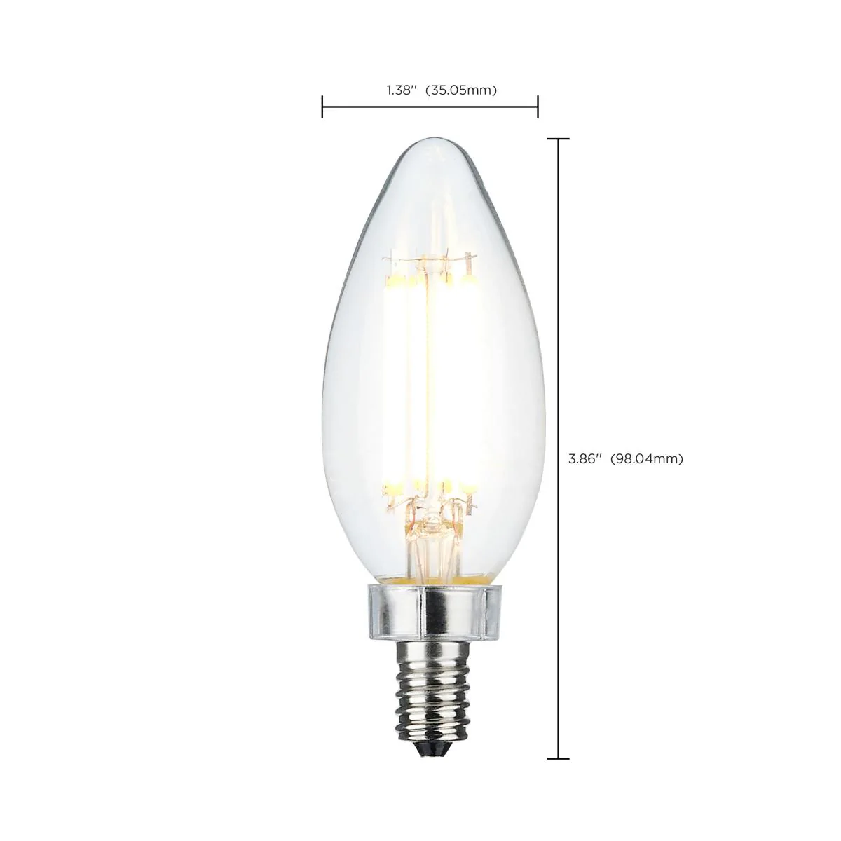 Satco 8w C11 LED 760Lm 4000K 120v Clear Finish Candelabra Base Bulb - Image 7