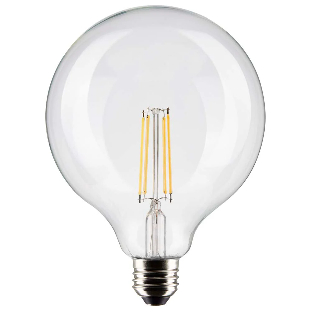 Satco 8w G40 Globe Filament LED 3000K Medium Base Dimmable - 100w equiv