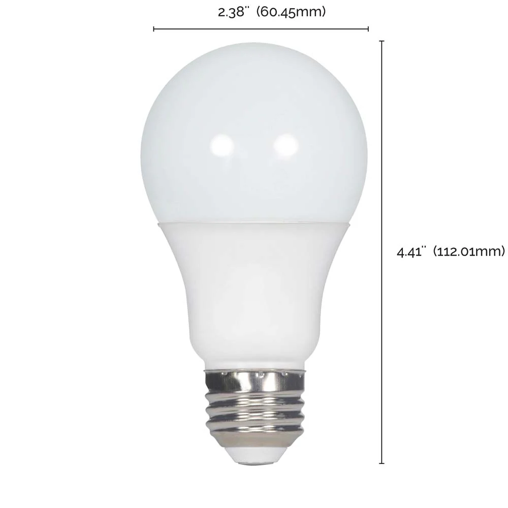 100Pk - Satco 9w 120v A19 LED Bulb Frosted E26 Medium Base 4000k - 60w-equiv - Image 7