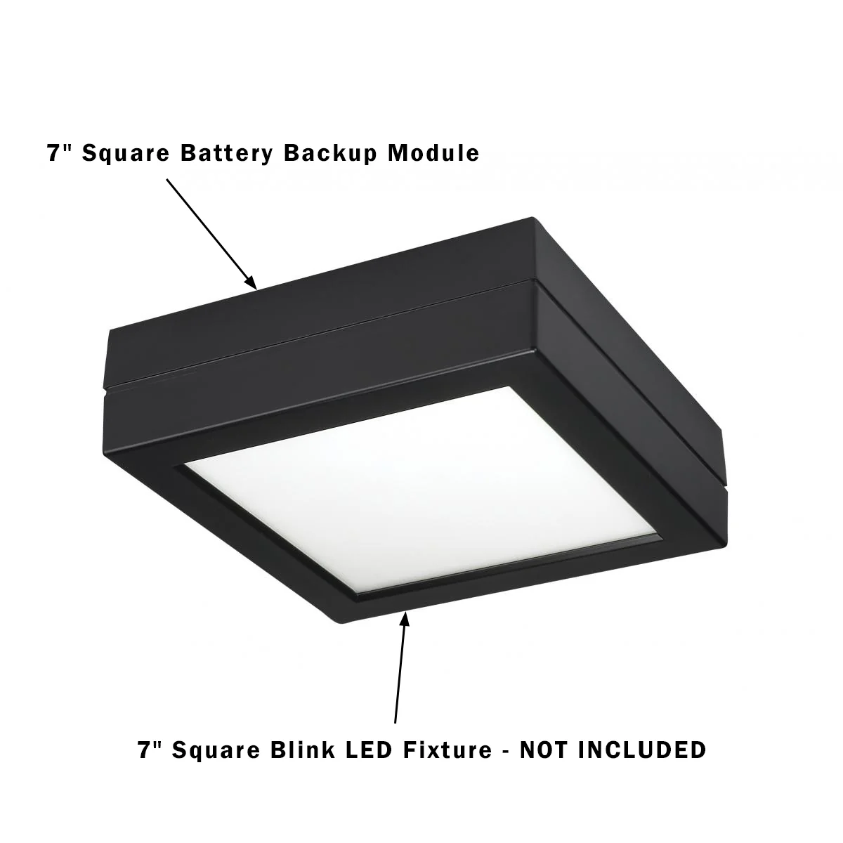 Satco Black Battery Backup for 7in Square Blink LED Flush Mount Fixture