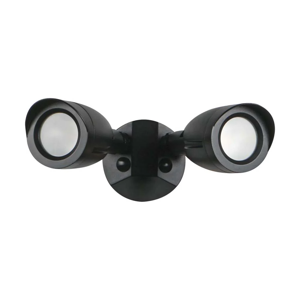 Satco LED Security Light Dual Head Black Finish 3000K