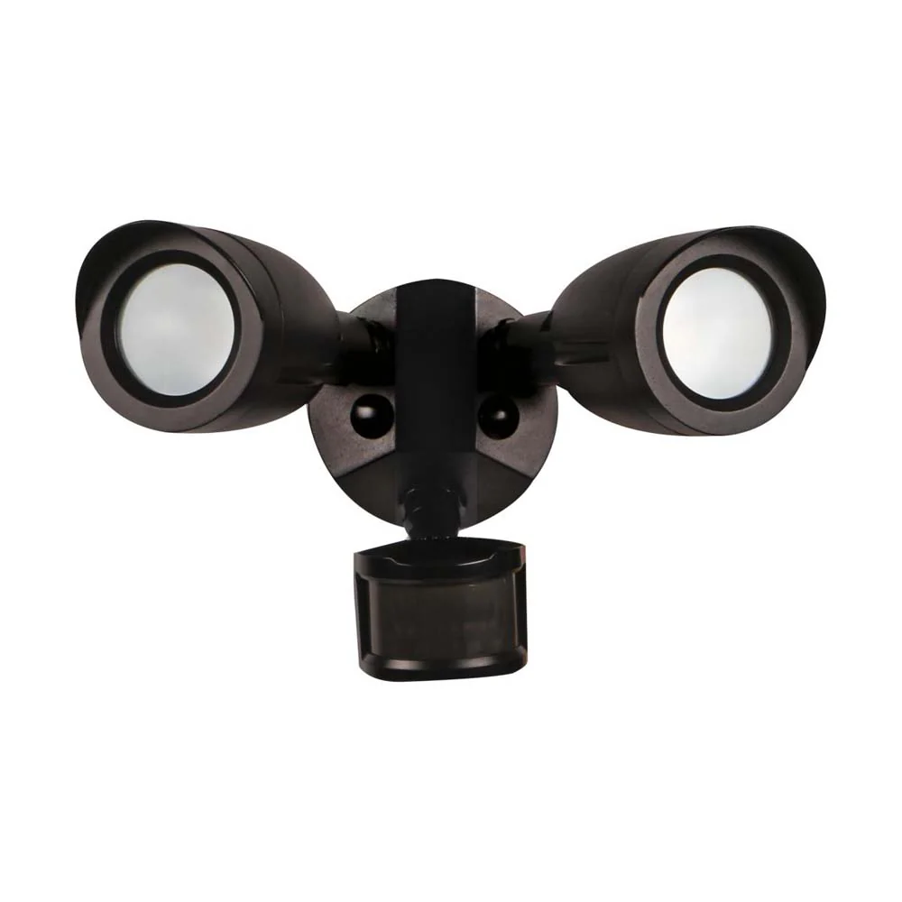 Satco LED Security Light Dual Head Motion Sensor Included Bronze Finish 4000K