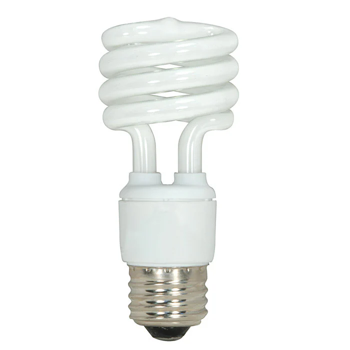 Satco S6236 13W T2 Ultra Mini Spirals Screw-In 4100K fluorescent bulb - 4 BULBS