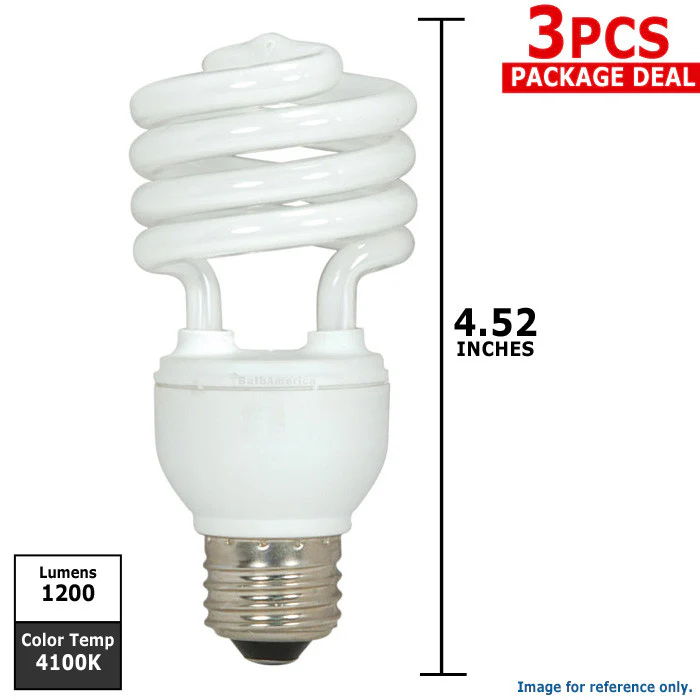 Satco S6272 3 Pack - 18W T2 Ultra Mini Spirals Screw-In 4100K fluorescent bulb - Image 2