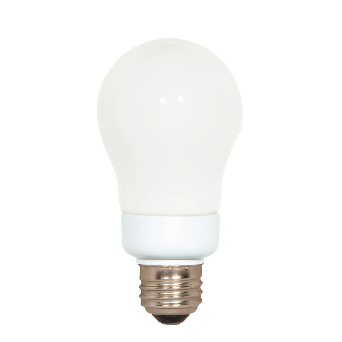 Satco S7283 7W A-Shape Screw-In 5000K fluorescent bulb
