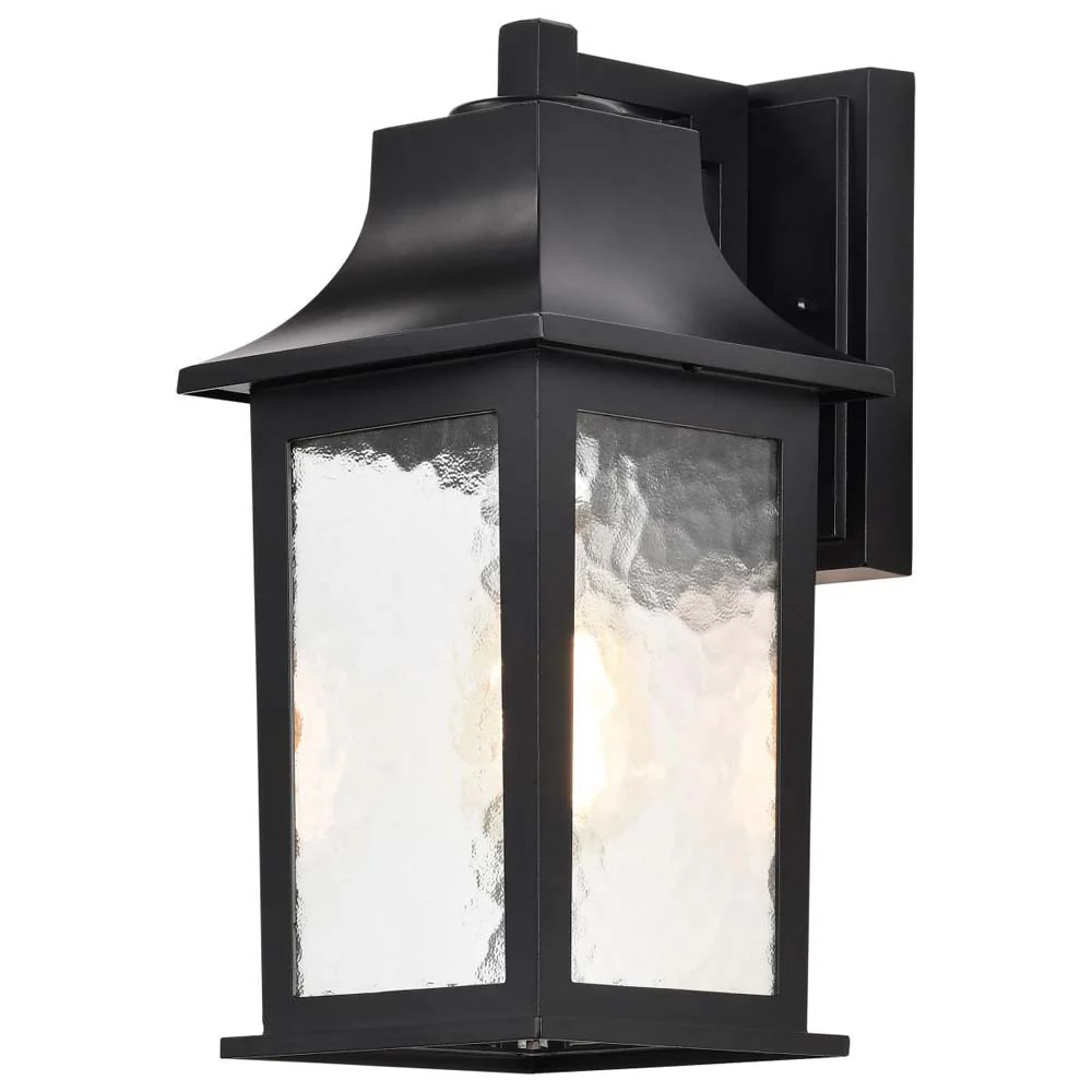 Stillwell Outdoor 13-in Wall Light Matte Black Finish w/ Clear Water Glass