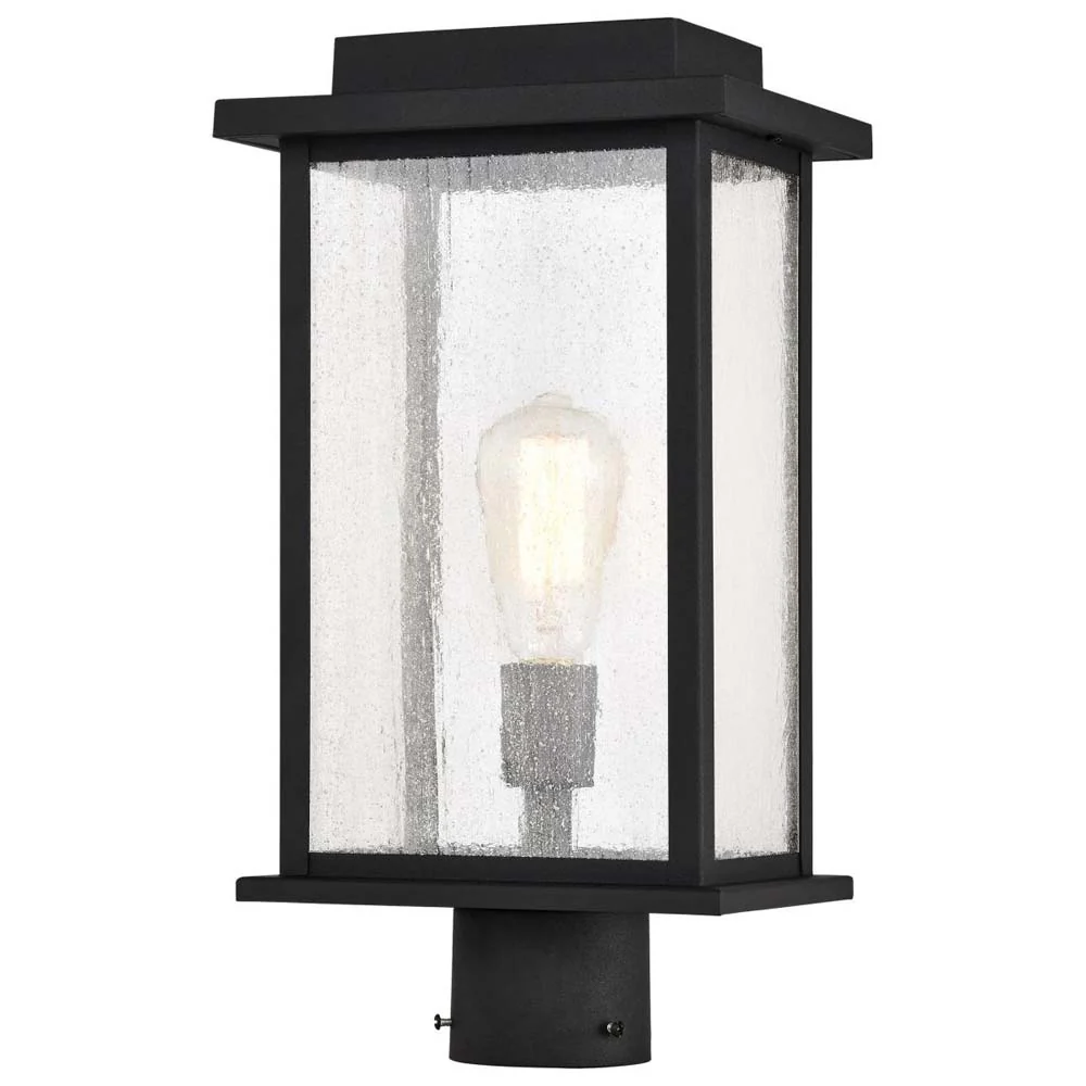 Sullivan Outdoor 17-in Post Light Lantern Matte Black Finish w/ Clear Glass