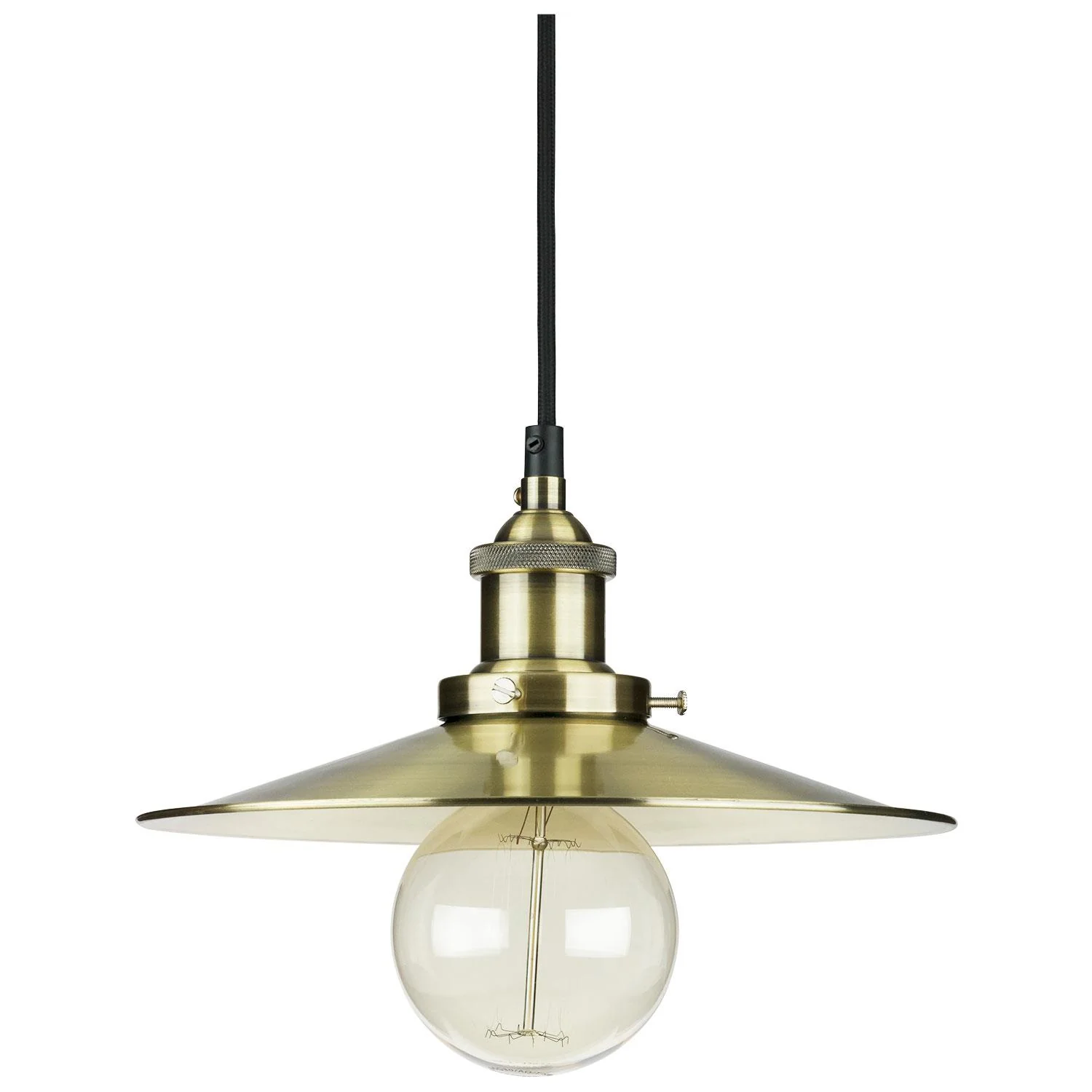 SUNLITE 07016-SU E26 Canopy Cage Antique Brass Pendant Light Fixture