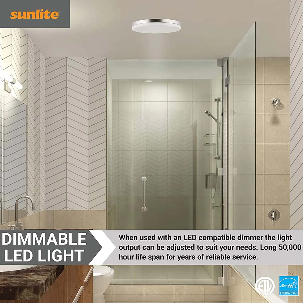 Sunlite 10-in 15w Round LED Solid Band Fixture CCT Tunable White Finish - Image 6