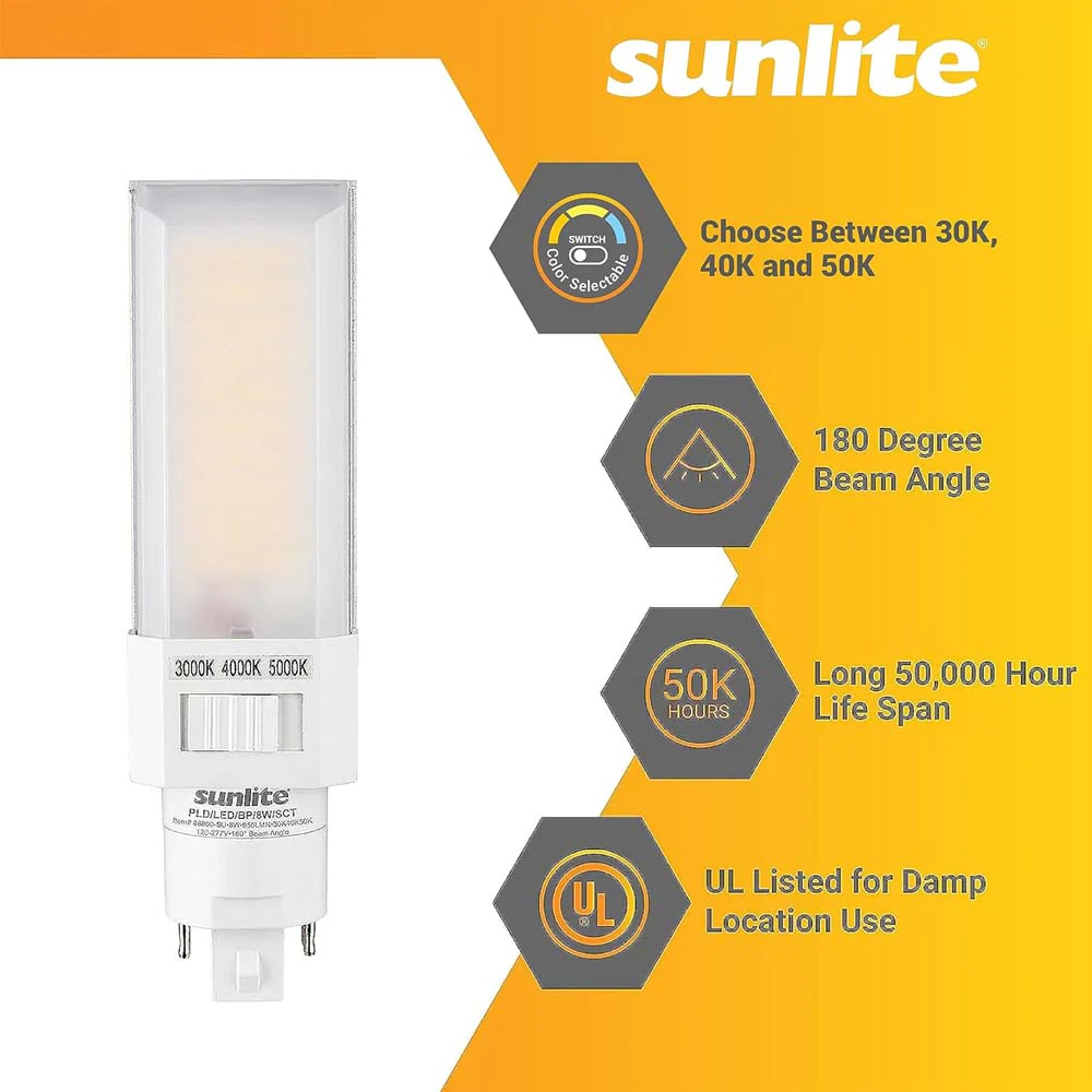 Sunlite 11w LED PLD Horizontal Bulb G24d 2 Pin Base CCT Tunable Ballast Bypass - Image 3