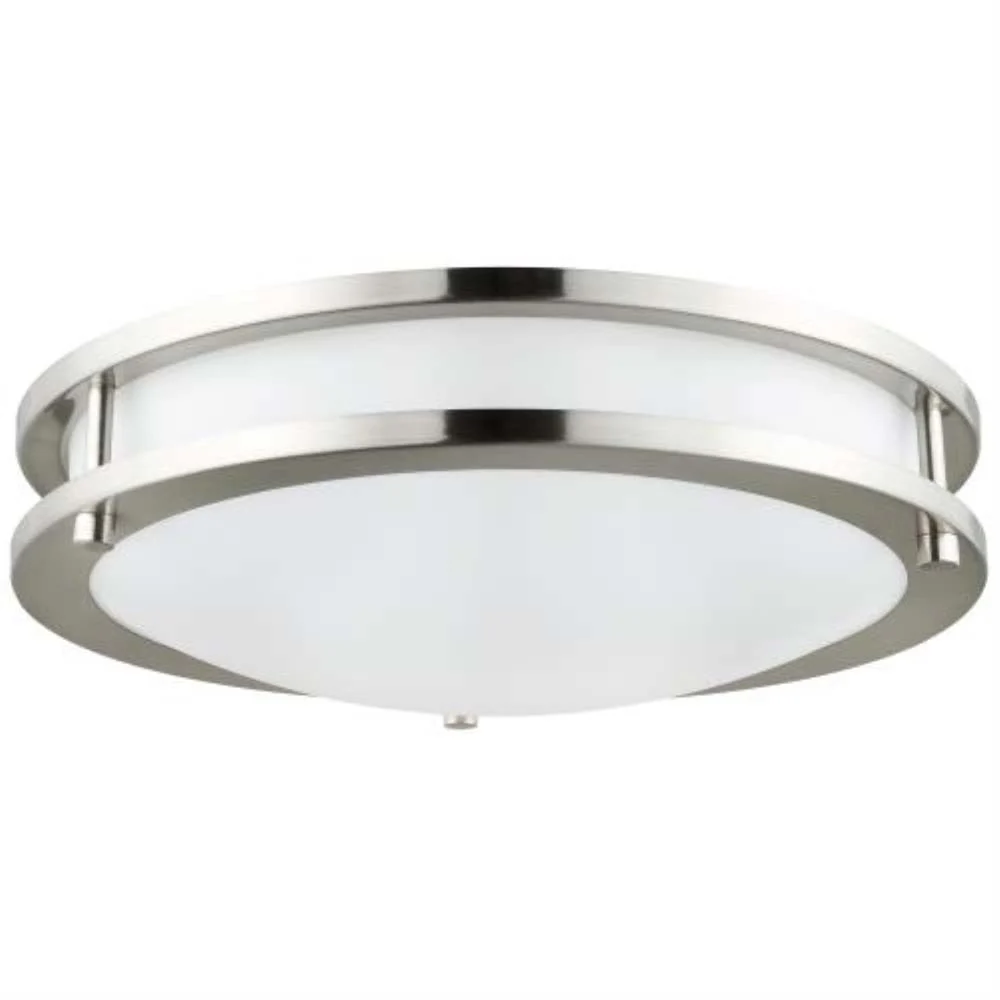 Sunlite 12-in 15w LED Double Band Fixture CCT Tunable Brushed Nickel 100-277v